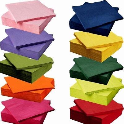 coloured paper napkins  pack  colours cm  ply wedding christmas birthday ebay