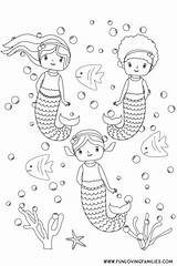 Mermaids Seeing Others sketch template