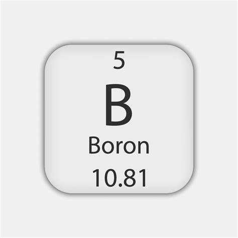 simbolo de boro elemento quimico de la tabla periodica ilustracion vectorial  vector en