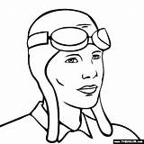 Aviador Amelia Earhart Historical Piloto Inventors Tudodesenhos Aviator sketch template