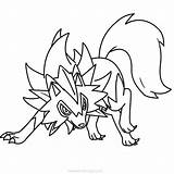 Lycanroc Dusk Lineart Midnight Xcolorings Obstagoon 900px sketch template