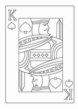Coloring Hearts Pages Card Playing Cards King Heart Party sketch template