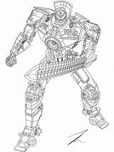 Gipsy Danger Exede Titanes Pacifico Transformers Jaeger Monstruos sketch template