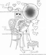 Tuba Girl sketch template