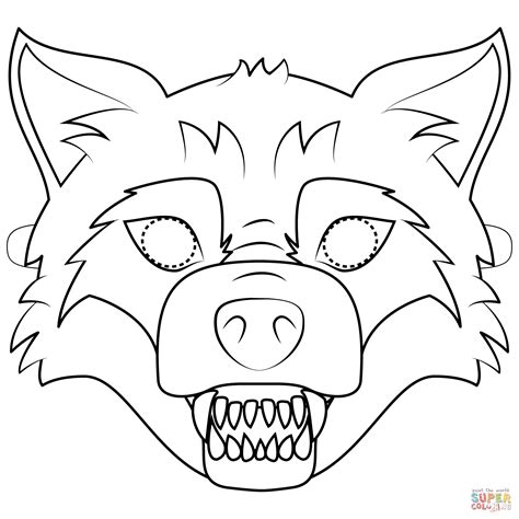printable wolf face mask  printable