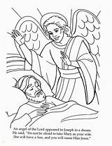 Angel Coloring Joseph Mary Pages Jesus Visits Angels Birth Gabriel Dream Craft Bible Story Announce Kids Sheet Sunday School Preschool sketch template