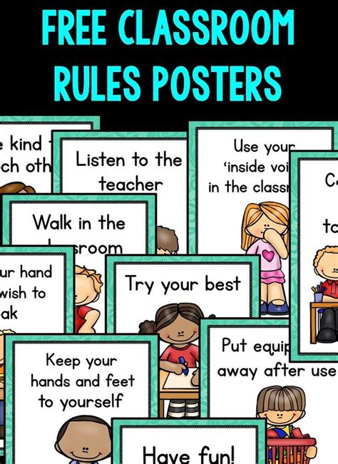 editable classroom rules posters  classroom decor    school preschool classroom