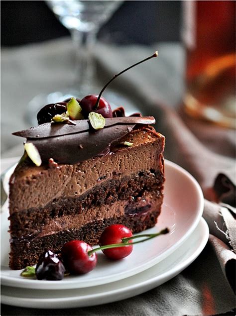 Dark Chocolate And Espresso Mousse Cake Recipe — Dishmaps