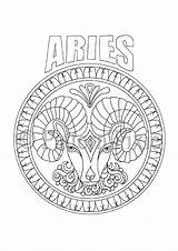 Coloring Aries Mandala Etsy Pages Sold Sheets sketch template