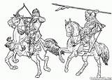Cavalieri Knight Caballo Jinetes Cavaleiros Soldados Soldati Guerras Ritter Guerre Rider Cavaliers Colorkid Malvorlagen Warriors Mongol Colorier Stampare sketch template