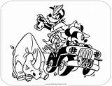 Mickey Coloring Pages Mouse Friends Safari Disneyclips Disney Donald Goofy Funstuff sketch template