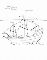 Mayflower Coloring Ship Pages Drawing Boat Water Boats Printable Thanksgiving Simple Getdrawings Selected Offer Nice May Paintingvalley Sheets sketch template