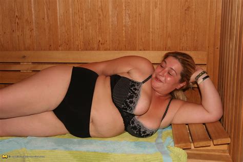 mature ladies bathing and relaxing in a sauna