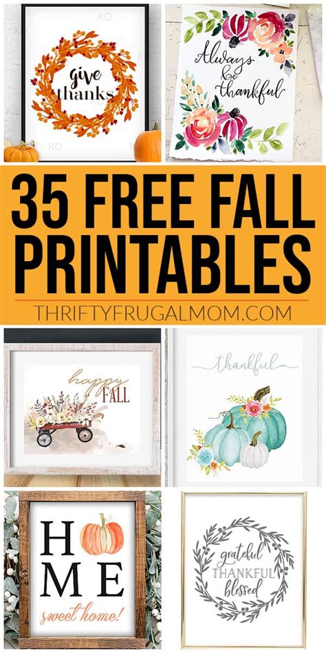 fall printables  decorate  home thrifty frugal mom