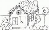 Coloring Gingerbread House Printable Clipart Pages Christmas Kids Book High sketch template