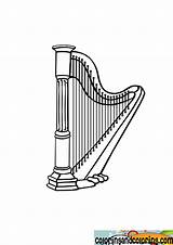 Harp Coloring Template sketch template
