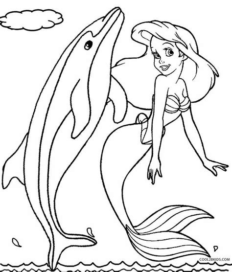 printable mermaid coloring pages  kids dolphin coloring pages