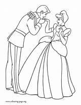 Cinderella Coloring Charming Prince Delighted Meet Pages Printable Colouring sketch template