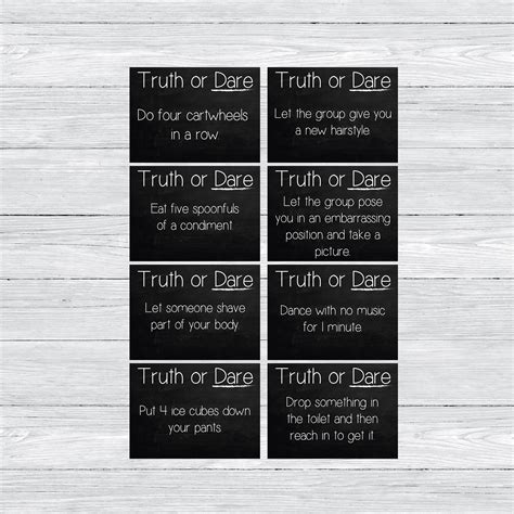 printable truth   cards truth   party cards etsy uk