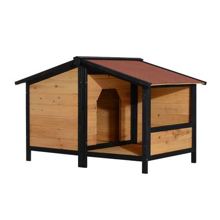 pawhut small elevated dog house  opening roof walmartcom