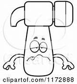 Hammer Mascot Outlined Coloring Clipart Cartoon Vector Sick Thoman Cory Wanting Hug Loving sketch template