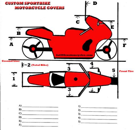 fat custom cycles custom sportbike motorcycle covers spec sheet id