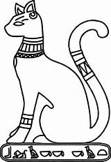 Cat Coloring Egypt Ancient Egyptian Pages Wecoloringpage Drawing Sketch sketch template