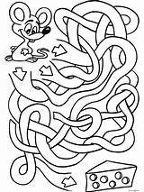 Maze Mazes Labyrinthe Maus Kitty Labirinturi Aanimal Kleurplaten Jocuri Labirint Muis Kaas Doolhof Labyrinthes Jeu Percorsi Memoria Atencion Labirinto Jeux sketch template