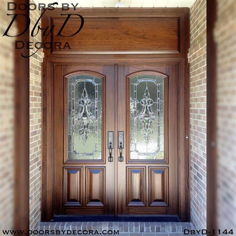 custom estate leaded glass double doors wood entry doors  decora