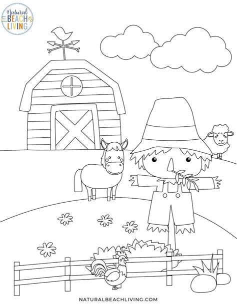 preschool farm coloring page