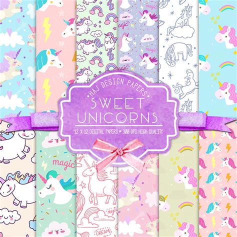 unicorn digital paper sweet unicorns unicorn digital backgrounds