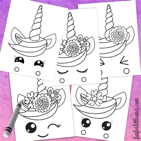 printable unicorn face coloring pages hoyei nadiah