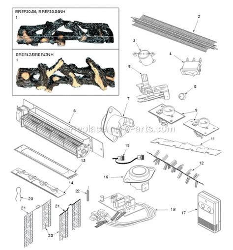 majestic bref electric fireplace oem replacement parts  ereplacementpartscom