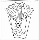Coloring French Fries Plus Google Twitter Character sketch template