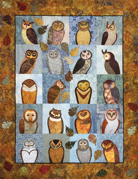 quilt book outstanding owls applique quilting pattern etsy book
