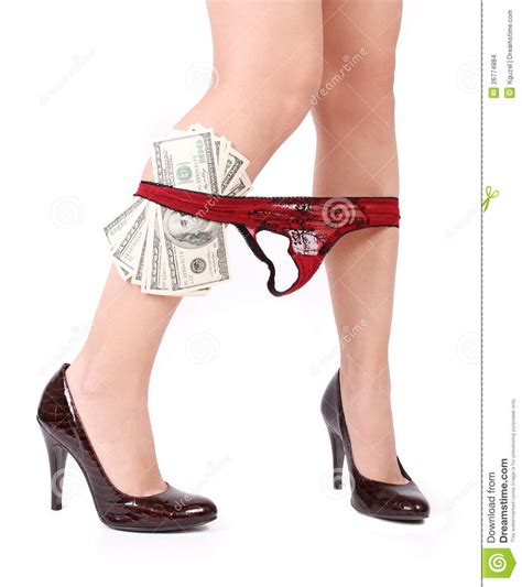 sexy legs with panties down and money stock images image 26774884