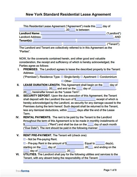 printable ny state lease form printable forms