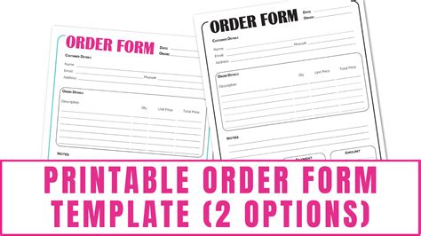 fillable order form template printable form templates  letter