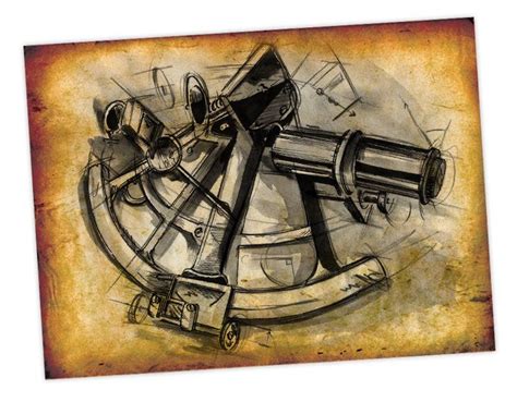 illustration of a sextant wood cuts posters and illustration pinterest