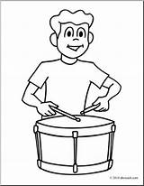 Drum Coloring Clipart Playing Boy Clip Getcolorings Color sketch template