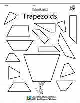 Trapezoids Shapes Trapezoid Worksheet Shape Tracing Coloring Grade Clip First Worksheets Trapezium Kids 2d Printable Pages Math Template Name Topic sketch template