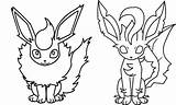 Flareon Coloring Leafeon sketch template