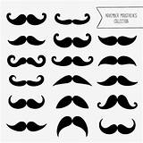 Movember Snorren Moustaches Collectie Schnurrbart Sammlung Vektoren sketch template