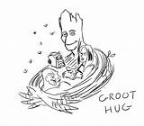 Groot Hugs Tree Olaf Warm End Summer Drawing August Hug Guardians Updates Draw Hoped Although Giving Both Theme Double Had sketch template