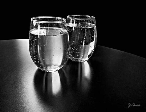 water glasses in black and white by joe bonita glass photography