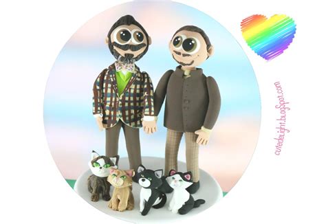 Gay Wedding Cake Toppers Cats Cake Toppers Same Sex Wedding Etsy