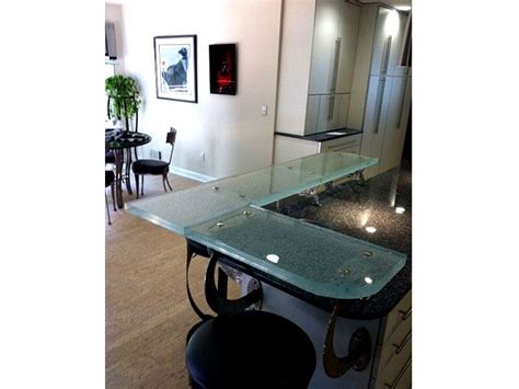Ultra Clear Glass 1 1 2″ “melting Ice” Texture Raised Glass Countertop