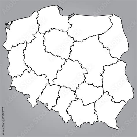 pusta mapa wojewodztw krakow mapa