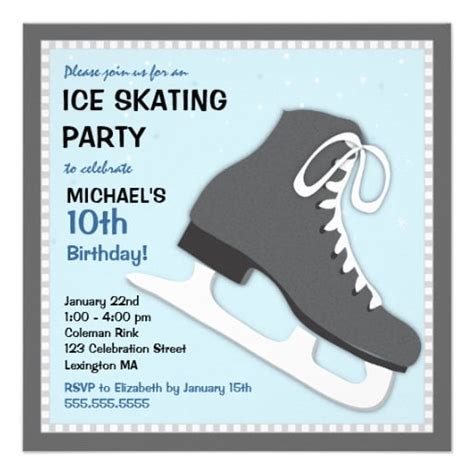 ice skating birthday invitations ideas bagvania  printable
