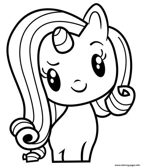 cute pony mlp rarity coloring page printable